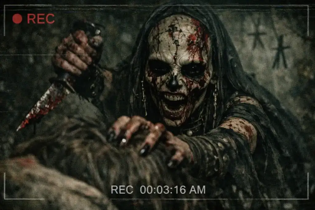 Recovered footage frame, distorted